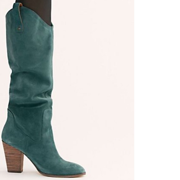 New! Free People western style suede heeled boots - Picture 4 of 7